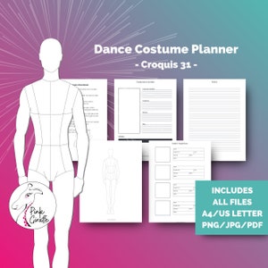 Rectangular croquis & dance costume designer planner 31 printable