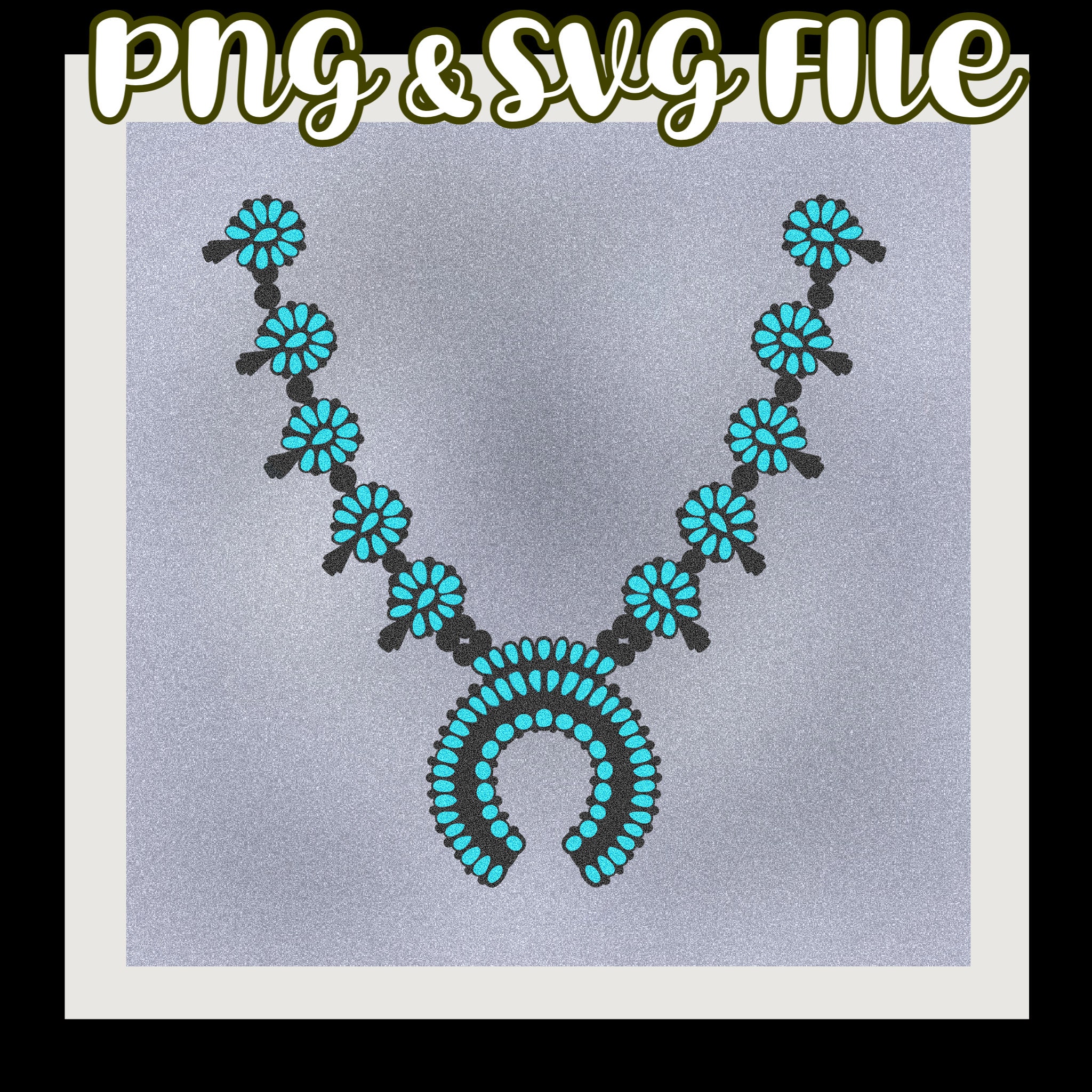 Navajo Turquoise Squash Blossom SVG PNG Digital File Etsy