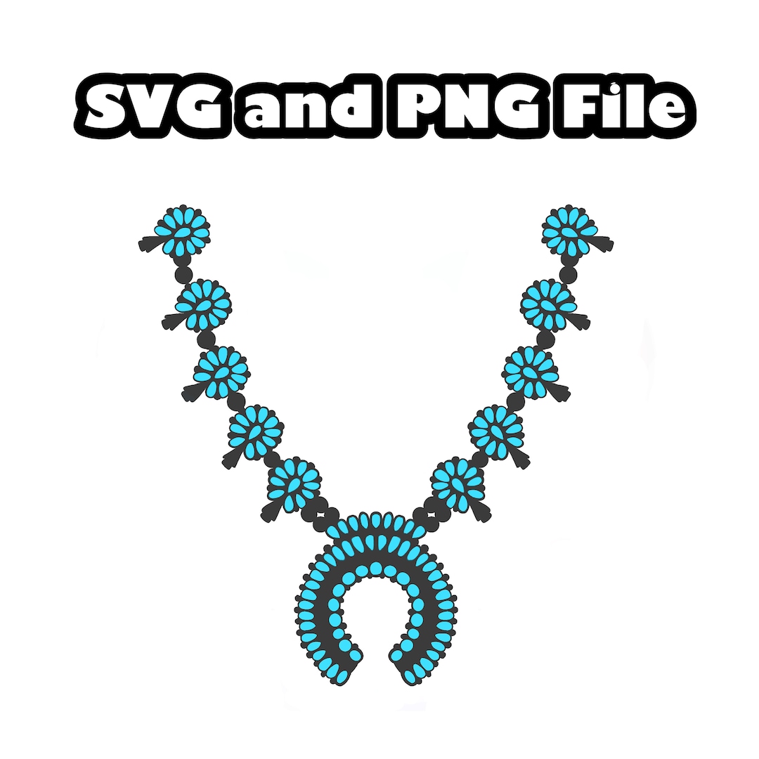 Navajo Turquoise Squash Blossom SVG PNG Digital File Etsy