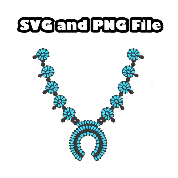 Navajo Turquoise Squash Blossom SVG PNG Digital File