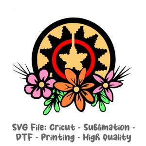 Floral Navajo Basket SVG Cricut Digital Download