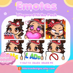 Lifeguard Kiriko Emote Pack for Twitch Streamers, Discord, YouTube | Overwatch Emotes, Mercy Emotes, Twitch Overlays, Panels, Alerts