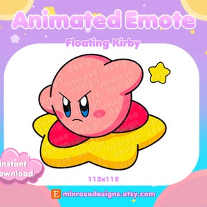 Floating Kirby Animated Emote for Twitch Streamers, Discord, YouTube | Cute, Kawaii | Kirby Emotes