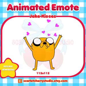 Jake Kisses Adventure Time Animated Emote for Twitch Streamers, Discord, YouTube, Kick | Jake the Dog Emotes | Stream Alerts
