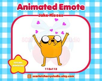 Jake Kisses Adventure Time Animated Emote for Twitch Streamers, Discord, YouTube, Kick | Jake the Dog Emotes | Stream Alerts