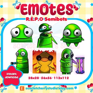R.E.P.O Horror Game Emote Pack | Digital Download | Cute Emotes | Funny Emotes | Kick | Scary Emotes | Multicolor