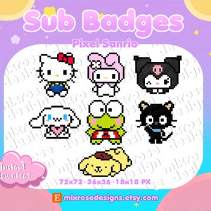 Plushie Pixel Friends 2.0 Sub/Bit Badges - Twitch - Discord - Stream | Cute, Kawaii, Pixel