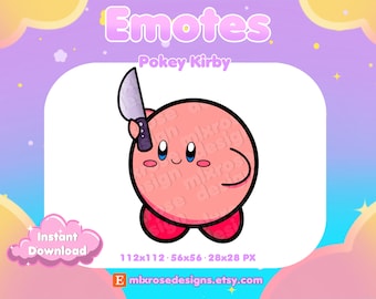 Pokey Kirby Emote for Twitch Streamers, Discord, YouTube | Cute, Kawaii | Kirby Emotes