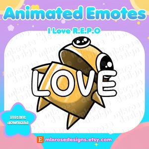 I Love R.E.P.O Horror Game Robot Animated Emote | Digital Download | Cute Emotes | Funny Emotes | Aminated Stickers | R.E.P.O