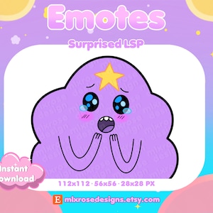 Sorprendido LSP Adventure Time Emote para Twitch Streamers, Discord, YouTube / LSP Emotes / Stream Alerts, Twitch Overlays, Panels, Alerts