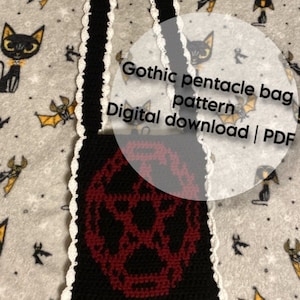 Gothic Pentacle Crochet Crossbody Bag Written Pattern | DIGITAL DOWNLOAD | Witch, Pagan, Wiccan, Pentagram