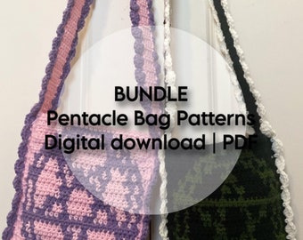 Gothic Pentacle Crochet Crossbody Bag Pattern Bundle (Digital Download)