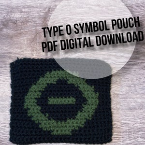 Mönster för virkad påse med symbolen Typ O: Goth-tapet (digital nedladdning)
