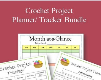 Printable Crochet Planner, PDF Planner, Crochet Project Planner, Crochet Project Tracker, Craft Planner, Digital Download, Crochet Journal