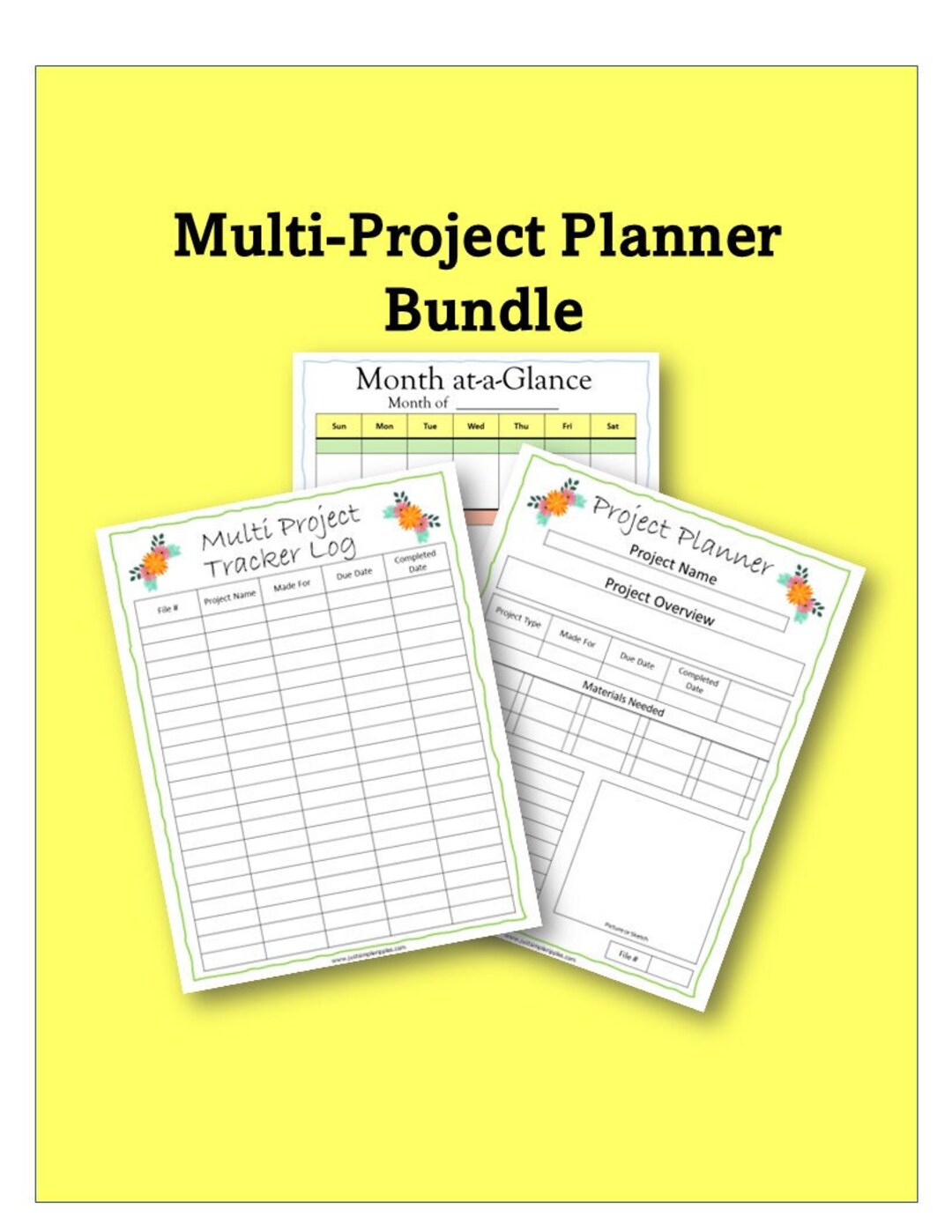 MULTI-PROJECT PLANNER Bundle, Project Planner, Multi Project Tracker ...