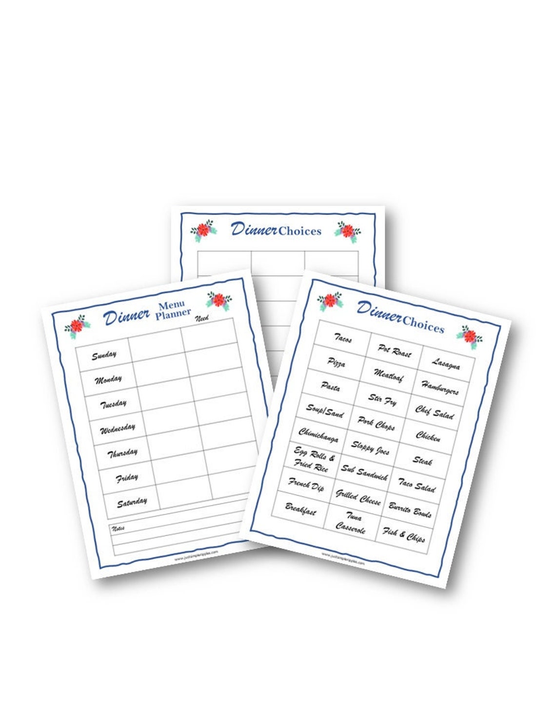 Quick & Easy DINNER MENU PLANNER, Fillable, Editable, Printable, Easy ...