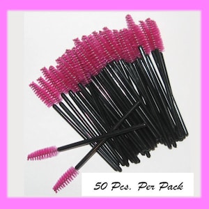 50 Per Pack Eyelash Makeup Brush Applicator Wand Disposable Cosmetic Tool Spoolies