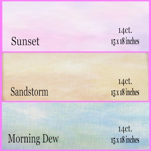 14ct count Printed Aida Fabric, 15&quot;x18&quot; Cross Stitch Embroidery DMC Fabric Needlepoint Sunset Dew Sand Print DMC Charles Craft