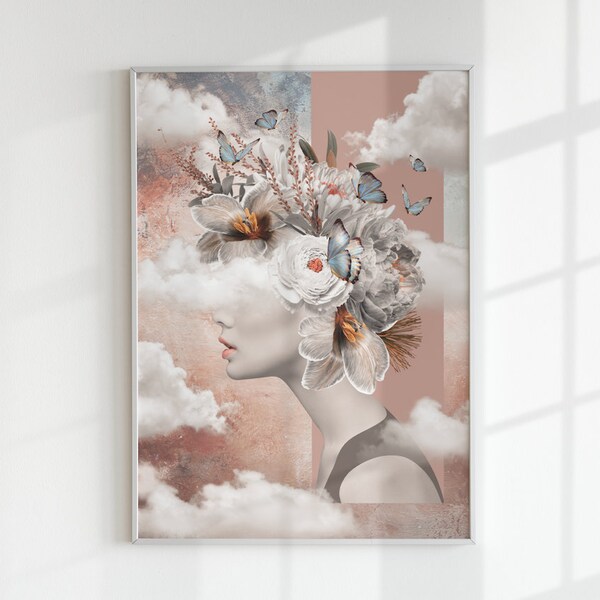 FLOWER BED • KWIETNIK • art print • poster • collage art