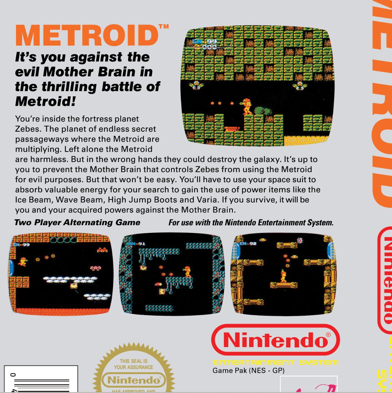 Metroid [custom] | NTSC | Nintendo | NES | En | Reproduction