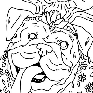 Fantasy Bulldog Downloadable Coloring Page
