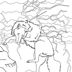 Elemental Lightning Wolf Downloadable Coloring Page - Etsy