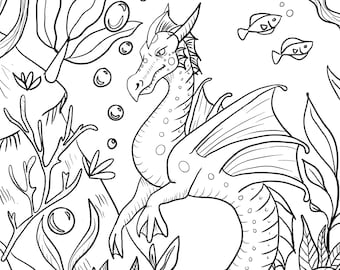 Sea Dragon Downloadable Coloring Page