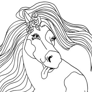 Cute Horse Downloadable Coloring Page