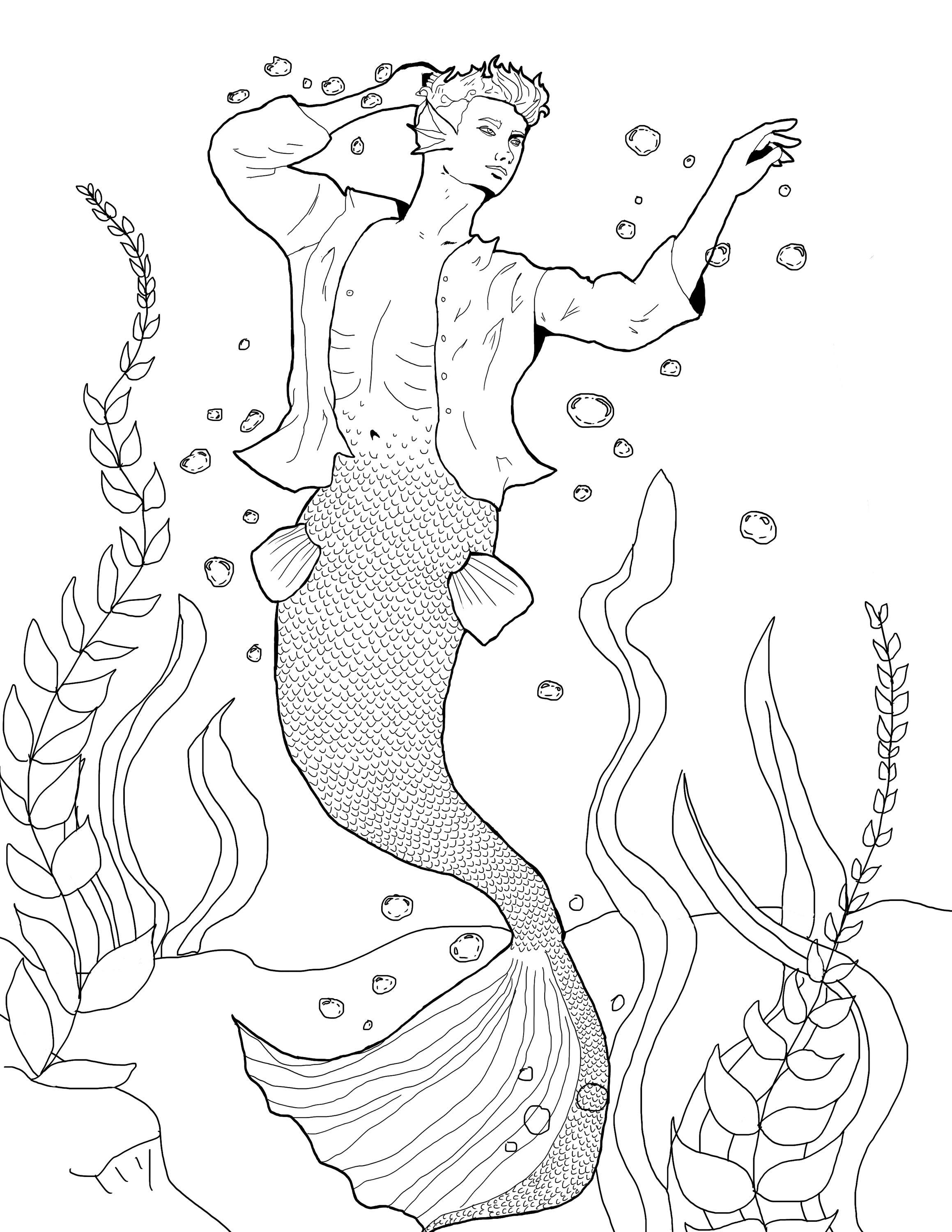 Mermaid Coloring Page Bundle - Etsy