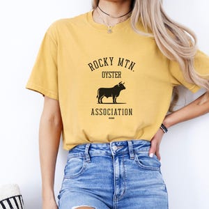 Rocky Mountain Oyster Tee: Comfort Colors Vintage Cowboy T-Shirt