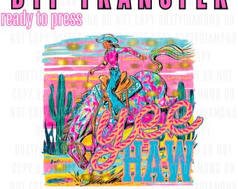 Neon Yeehaw DTF Transfer- Ready to Press