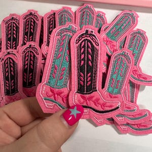 Boot Embroidered Iron On Patch