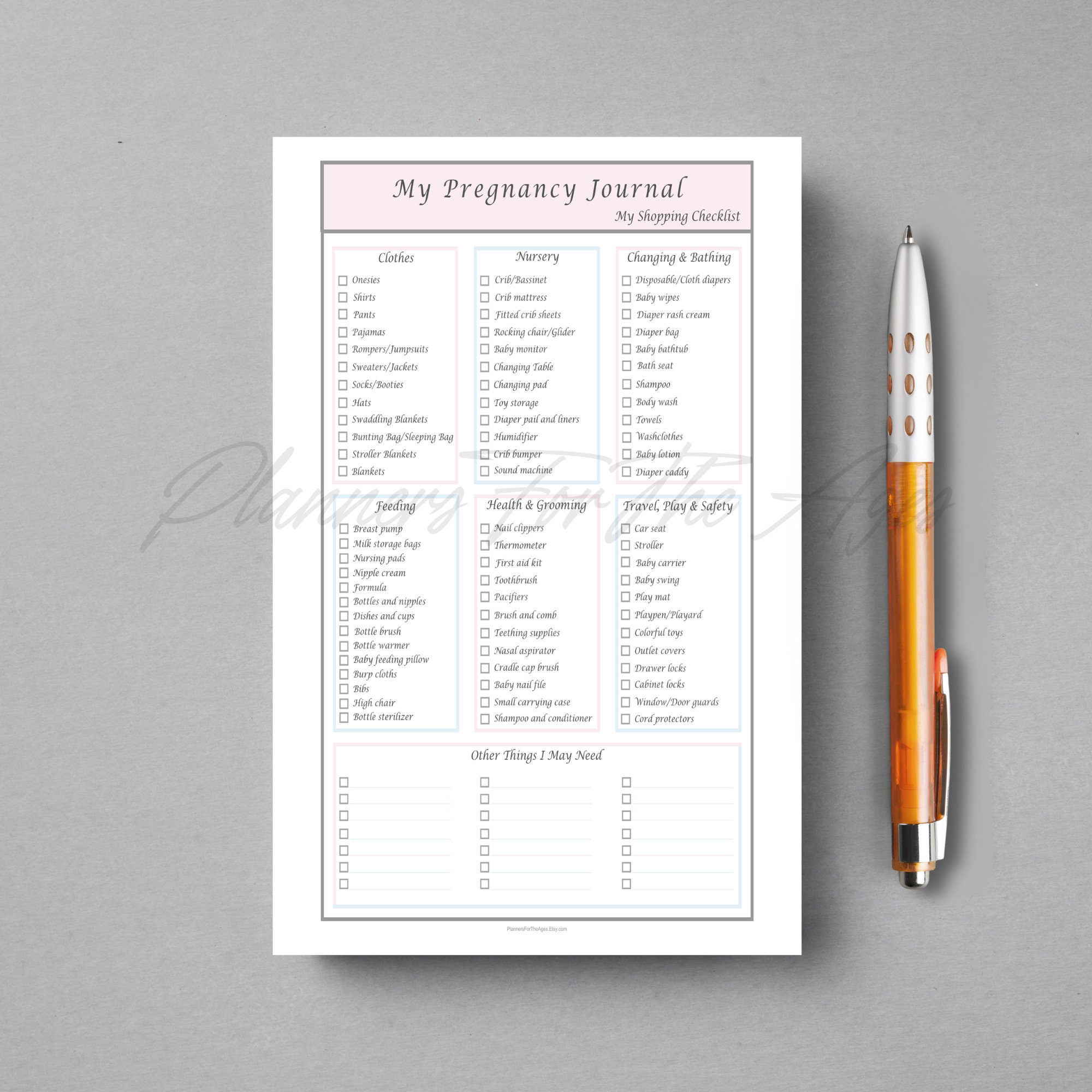 Print and Fill Pregnancy Journal Pages, Daily Weekly Monthly Tracking ...