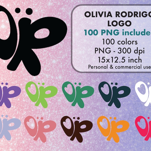 100 Olivia Rodrigo Logo PNG Clipart | Digital Download File Sublimation | Printable PNG | Download for Personal and Commercial Use | Merch