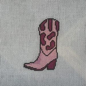 Pink Cowgirl Boot Needlepoint Canvas