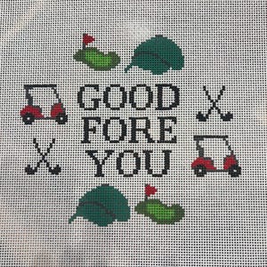 Good Fore You Golf Needlepoint Canvas