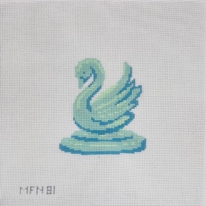 Swan Ice Sculpture Needlepoint Canvas