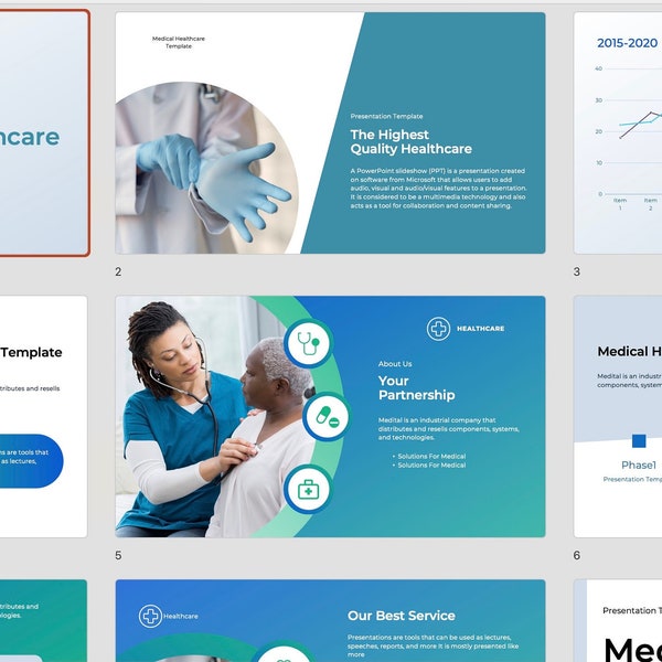 PowerPoint Template for Healthcare | Blue PowerPoint Presentation Template | powerpoint template business