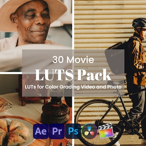 30 LUTs preset for Video and Photo| luts Movie | luts vlog |Adobe After Effects | Premiere Pro | Photoshop luts | CUBE | luts fcpx Color