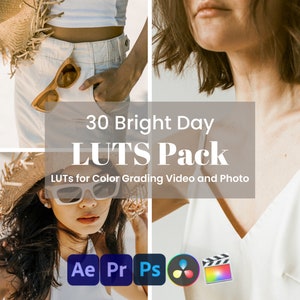 30 LUTs preset for Video and Photo | luts vlog |Adobe After Effects | Premiere Pro | Photoshop luts | CUBE | luts fcpx Color  | Grading