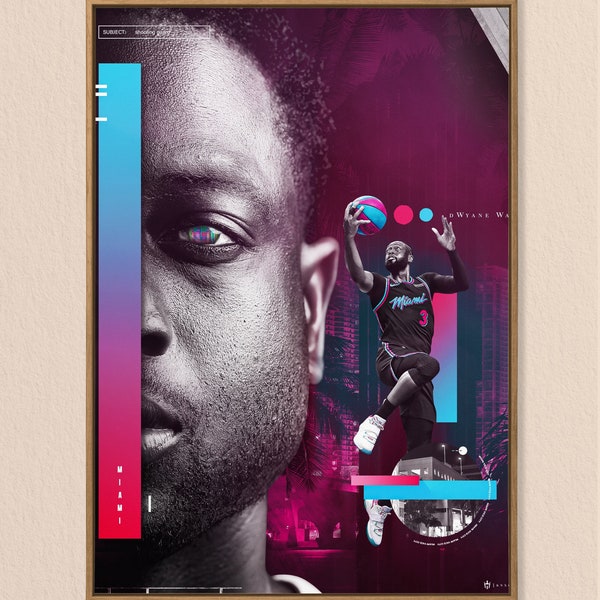 Dwyane Wade, Limited Edition Print, Basketball Print, Basketball Poster, NBA Poster, Sports Poster, Gift For Him, Digital Art Print