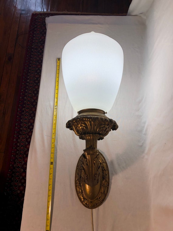 Vintage Copper Cast/Enameled Exterior Light Fixture Large