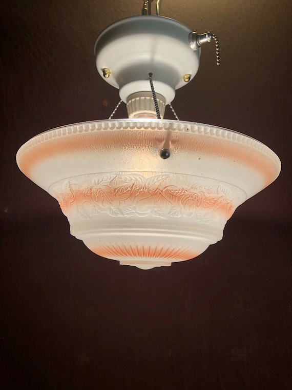 Vintage Antique 3 Chain Hole Ceiling Light Fixture Etsy Australia