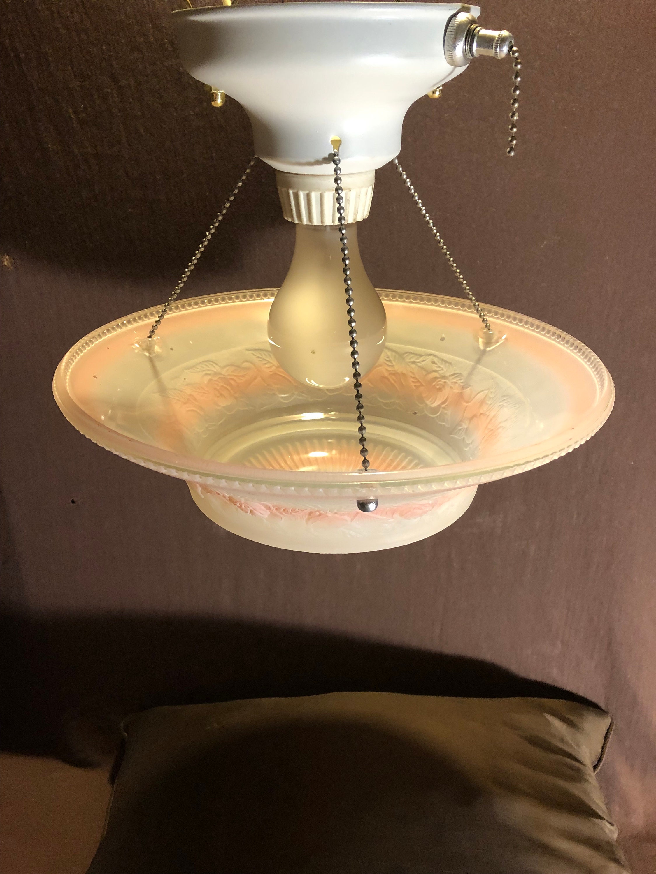 Vintage 3 chain ceiling light fixture deals
