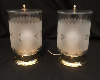 2 Matching As Found Brass & Glass Hall or Porch Light Available. Period Correct.