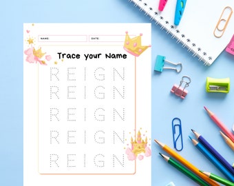 Personalized Name Tracing Worksheet - Etsy