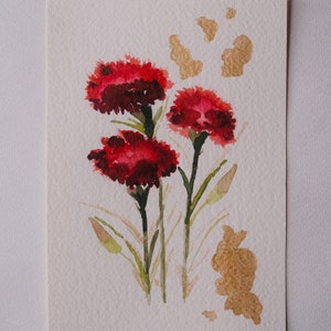 Handgemachte Original Aquarell Blumenmalerei Rotklee - Valentinskarte