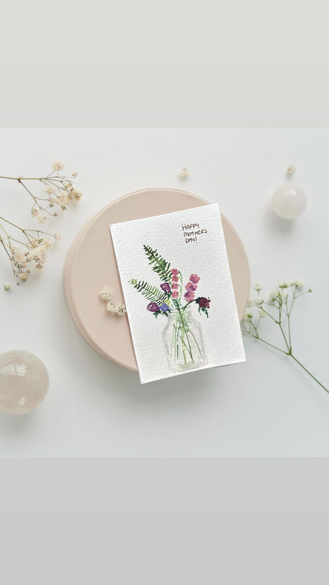 Handmade Watercolor Floral Mothers Day Card Set With Flower Design - Etsy