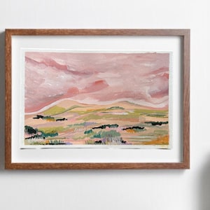 Handmade Original Landscape Painting - Pink Dream