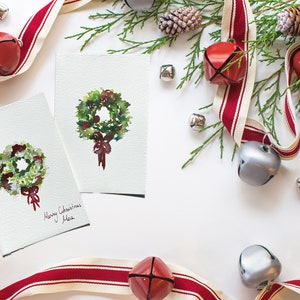 Cartes de Noël aquarelles faites main